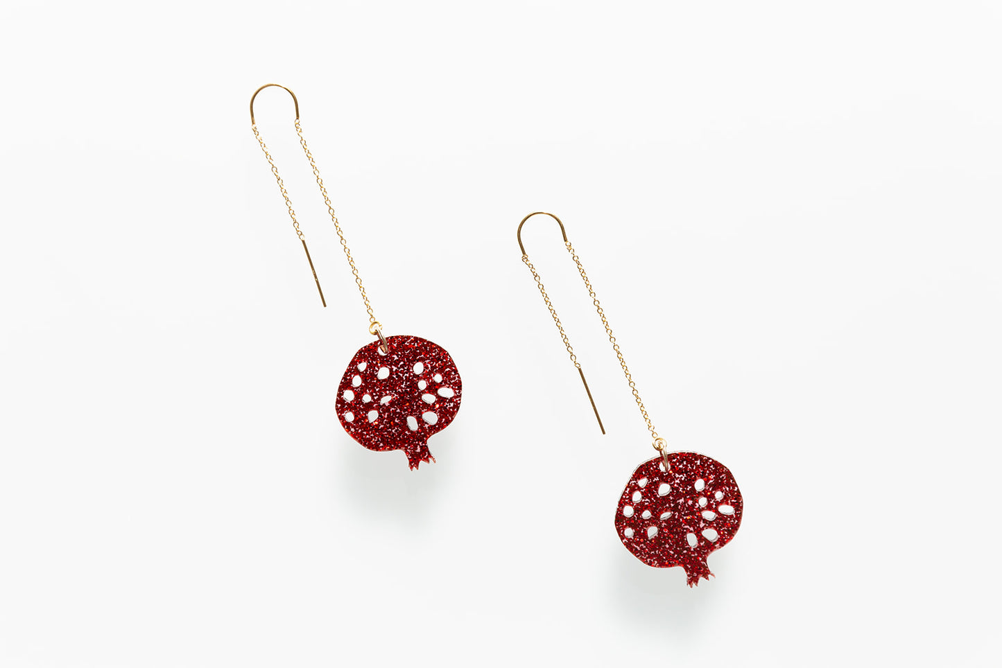 Pomegranate Threader Earrings