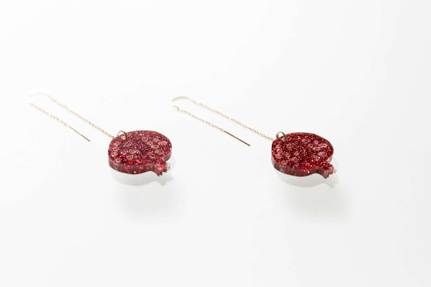 Pomegranate Threader Earrings