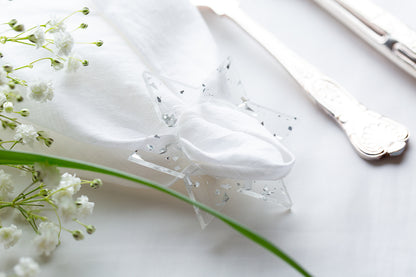 Jewish Star Napkin Rings - Silver Fleck